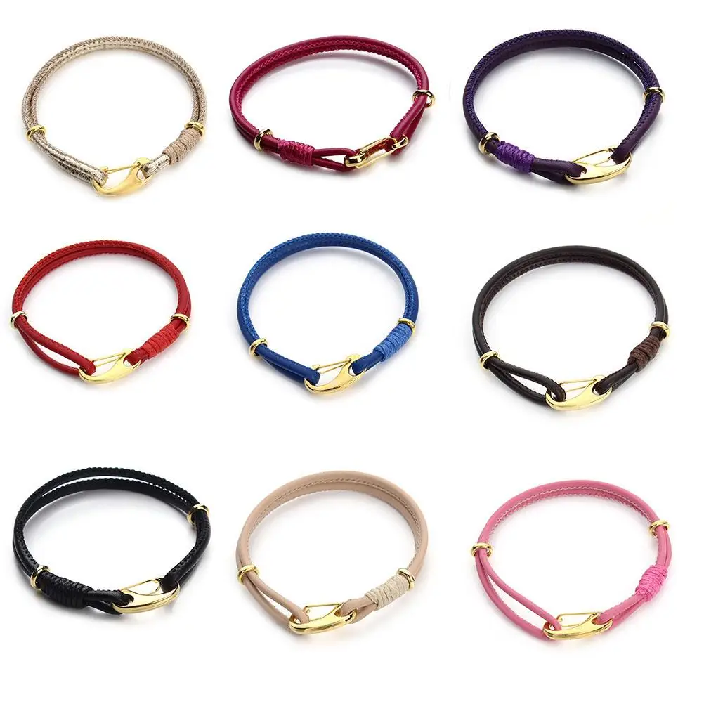 

Sheepskin Rope Bracelet Braided Blue Bohemian Birth Lovers Woman Wrist Chain Cord Year Premium Material Portable Charm Lobster