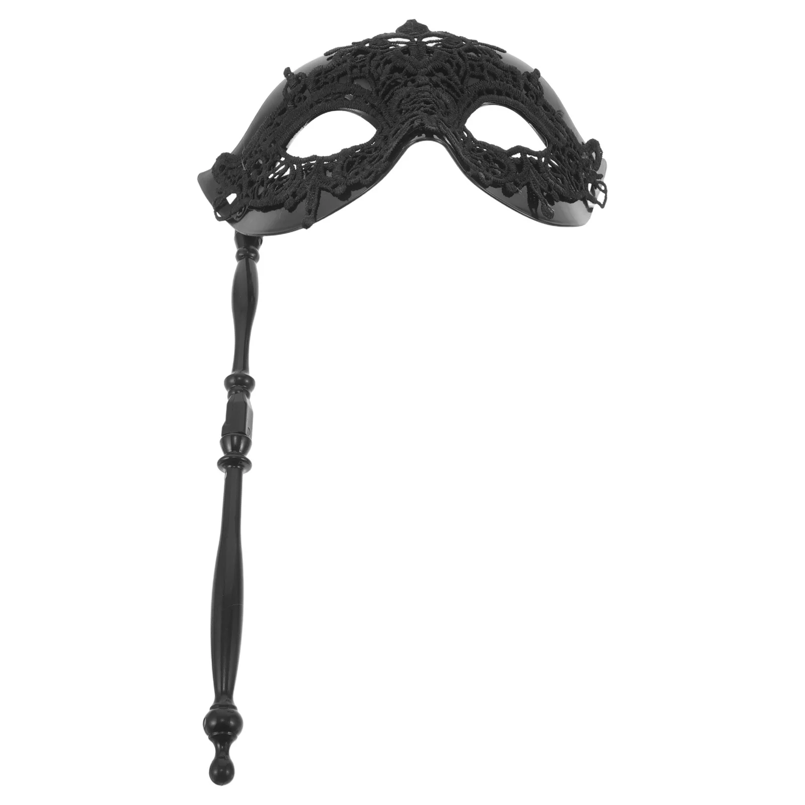 

Handheld Party Mask Elegant Lace Half Face Design For Masquerade Ball Halloween Carnival Mardi Gras Cosplay Costume