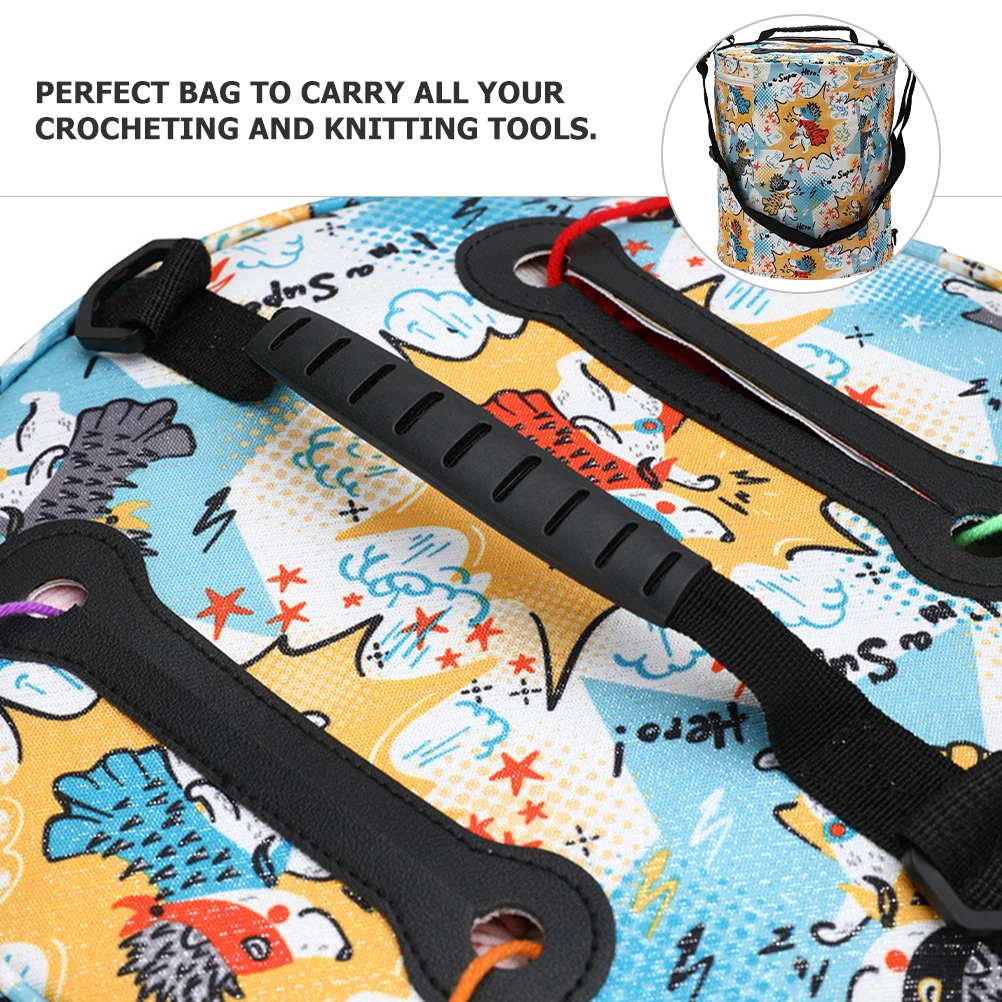 

Crochet Storage Bag 600d Oxford Cloth Knitting Yarn Container Travel Dustproof Barrel ganizer Camping Car Plane