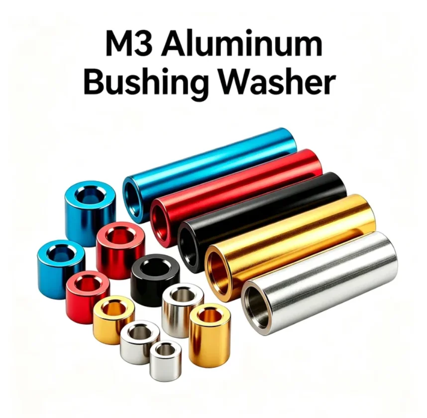 M3 Aluminum Bushing Washer Gasket Unthreaded Round Hollow Standoff Spacer Sleeve Anodizing OD 6-15mm Length 1-20mm10pcs