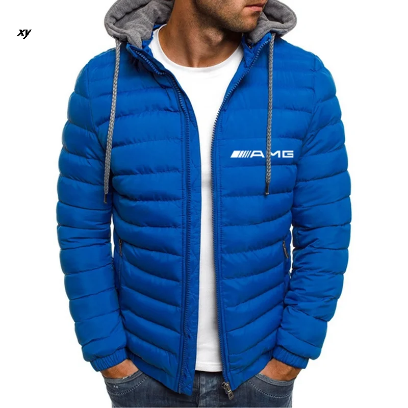 New 2024 Zipper Casual Men\'s Brand Coat Warm Thick Comfort Applique Jacket Casual Hooded Coat Brand Clothing