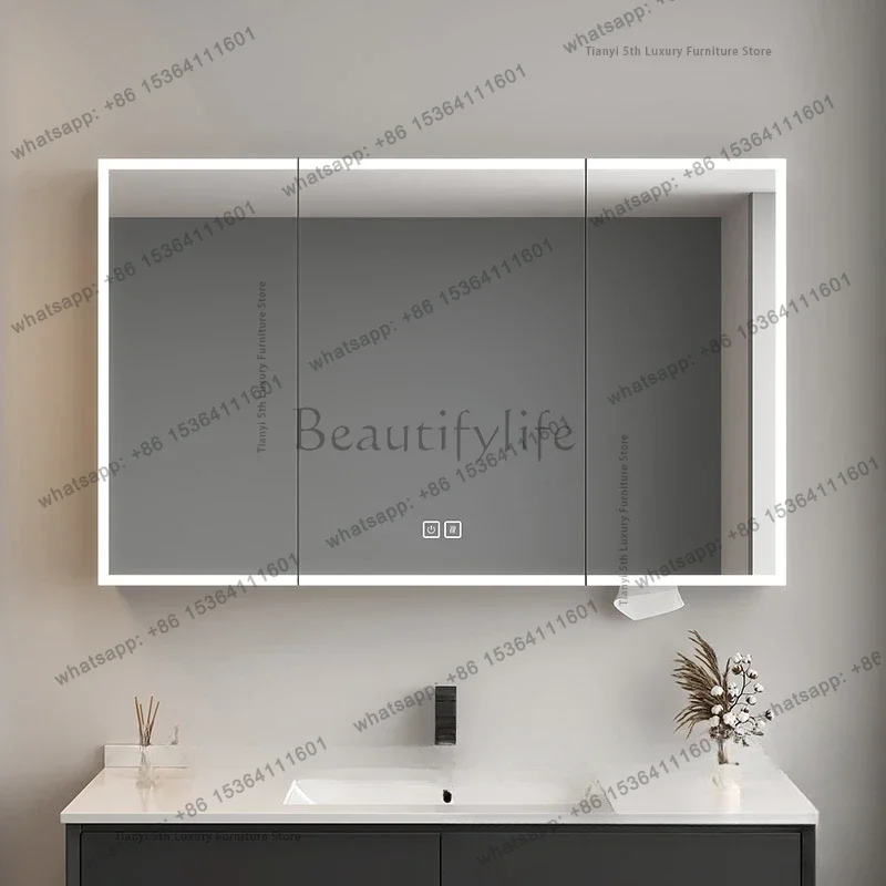 Best Sellers Stainless Steel Smart Bathroom Cabinets Nordic Originality Design Storage Bathroom Mirror Fashion Furniture Arredo