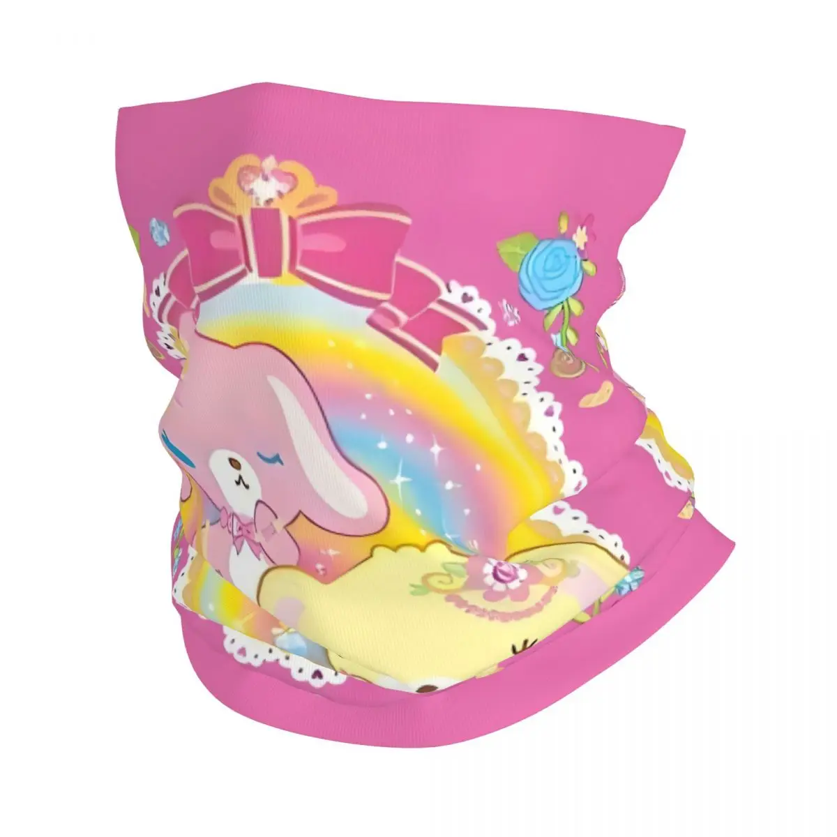 

Custom Cartoon Sanrio Sugarbunnies Neck Gaiter Men Women UV Face Shield Winter Anime Kawaii Bandana Scarf for Hiking