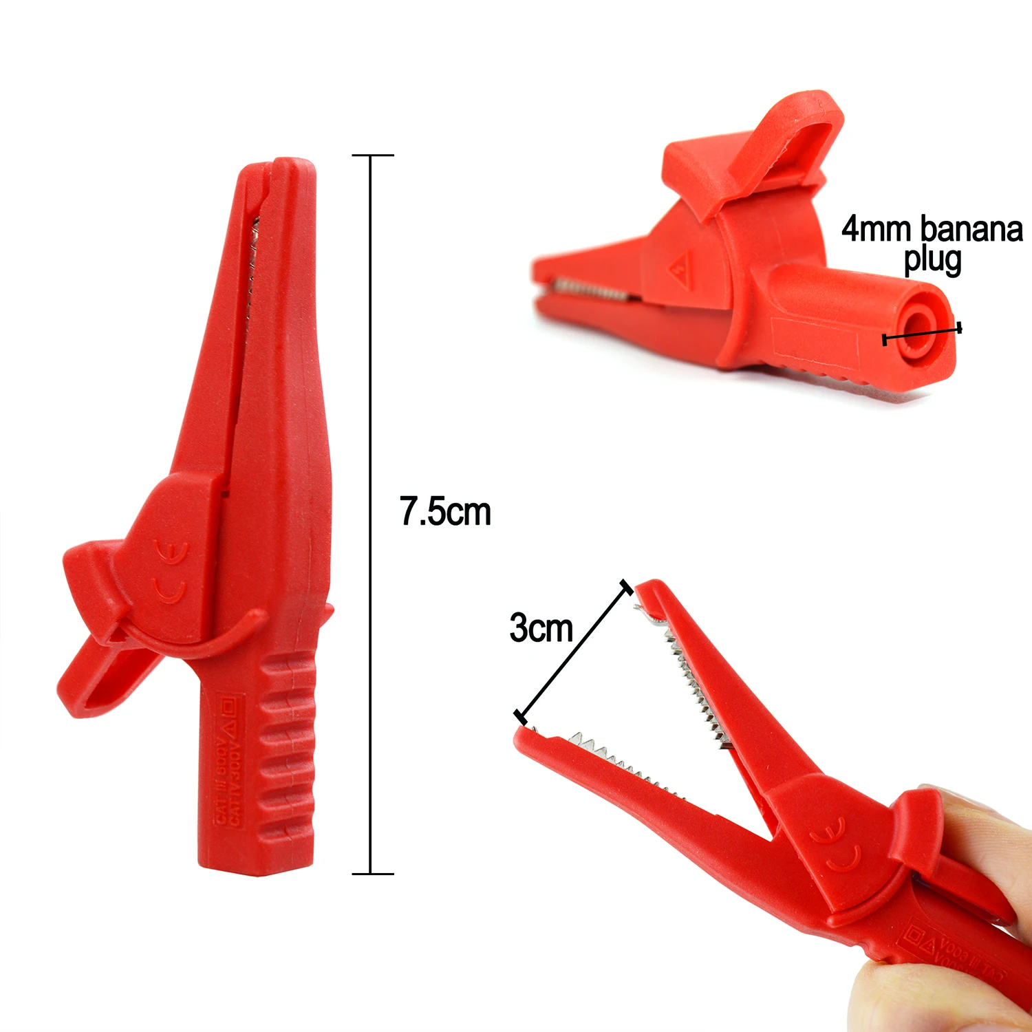 ZIBOO AC285 Safety  Alligator Clip Compatible with  UNI-T Phase Rotation Indicator use with TL222 and TL224 Test Leads