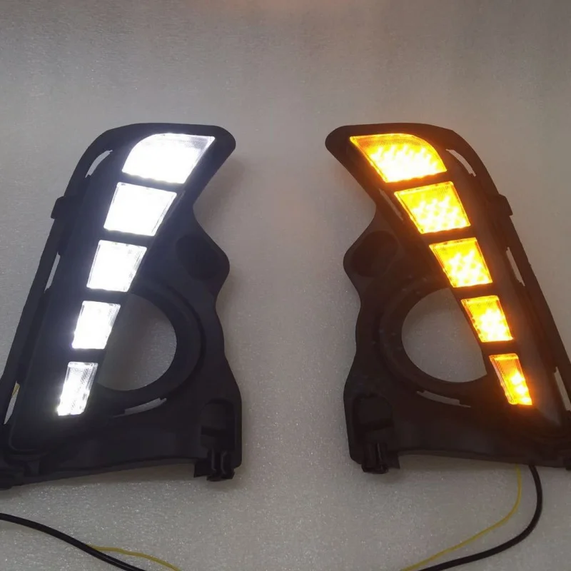 SAAR مناسبة لتويوتا 2018-2019 هايلاندر LED النهار تشغيل أضواء الضباب تدفق بدوره إشارات #3