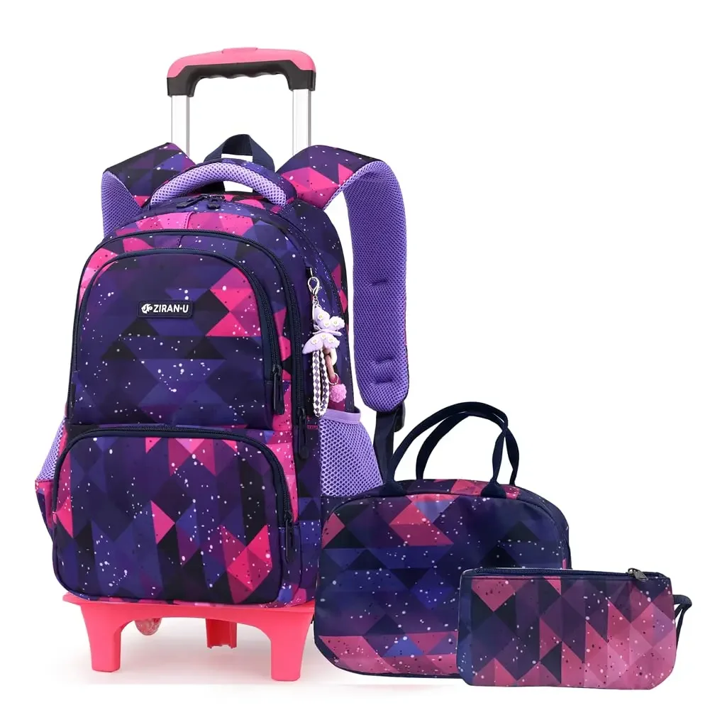 Mochila Infantil Menina Trolley School Bags for Girls Rolling Backpack Wheeled Back Pack Mochila Escolar Back To School Anime