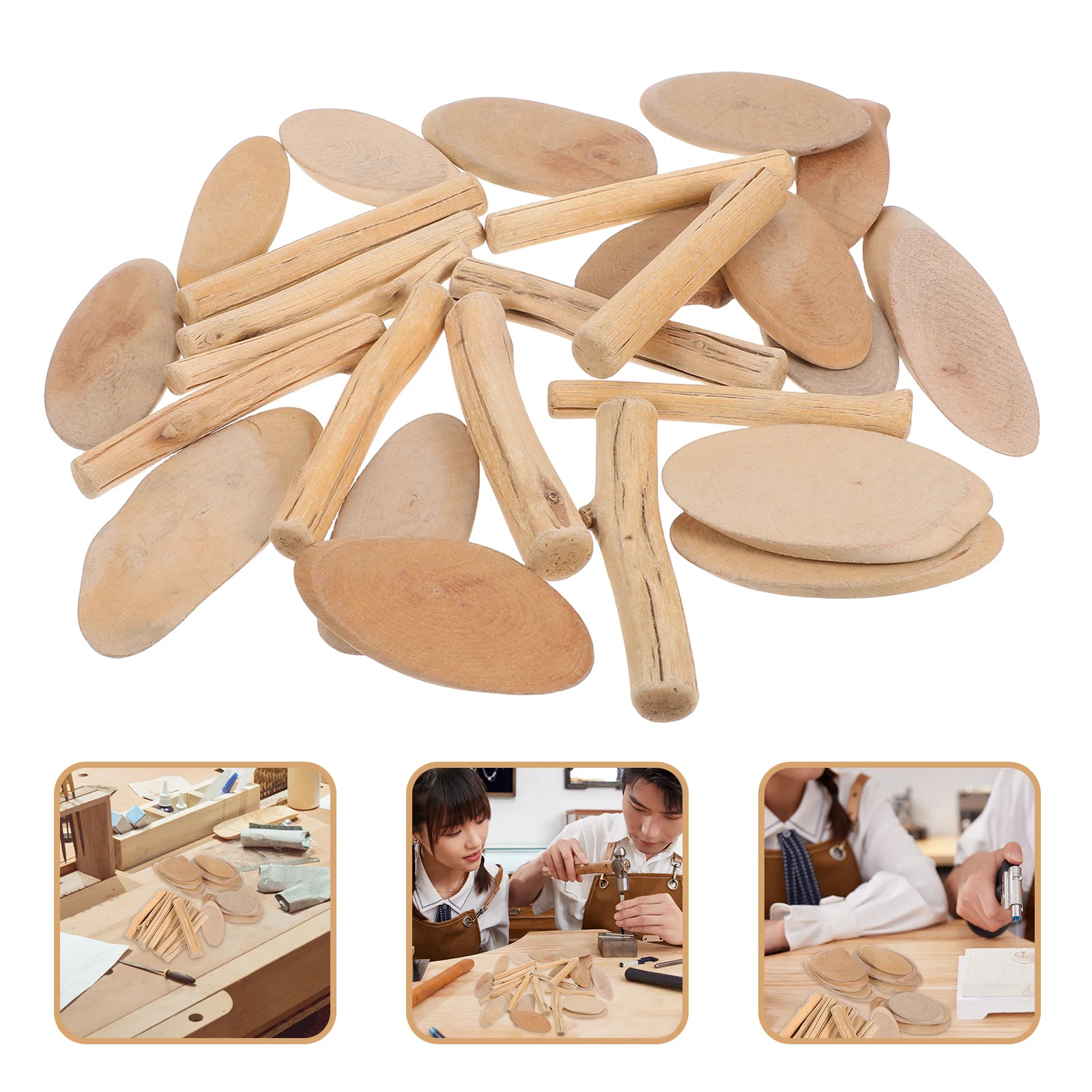 

1 Set Diy Wood Slices Sticks Craft Kit Unfinished Natural Wooden Dowel Rods For Home Decor Wedding Centerpiece Rustic Ornament