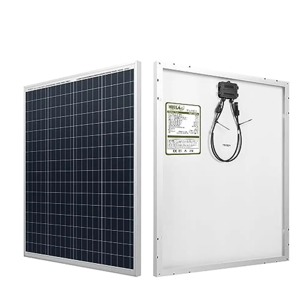 

100W 12V Polycrystalline Solar Panel Waterproof RVs Motorhomes Marine Boat IP65 Junction Box Easy Mounting Off Grid Durable