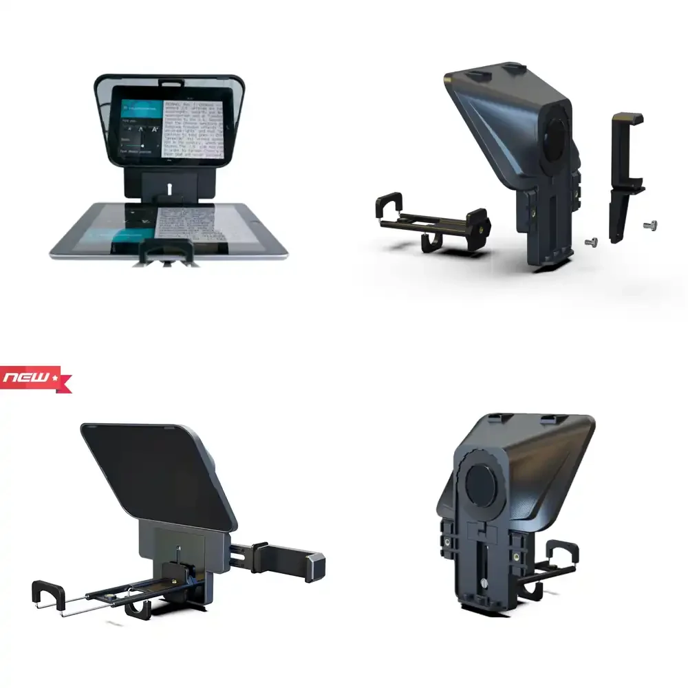 Portable Universal Remote Control Teleprompter Supports Cellphone/DSLR/Tablet for Live Streaming Webcasters Camera Accessory