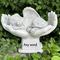 Personalized Dog Pet Memorial Garden Stone ，Angel Memorial Dog Statue Engrave with Any Word，Dog Grave Marker Headstone Tombstone