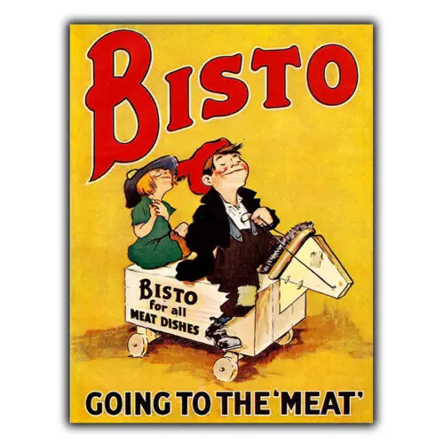 SIGN METAL WALL PLAQUE BISTO to meat Vintage Retro KITCHEN Advert Poster print-Aluminum