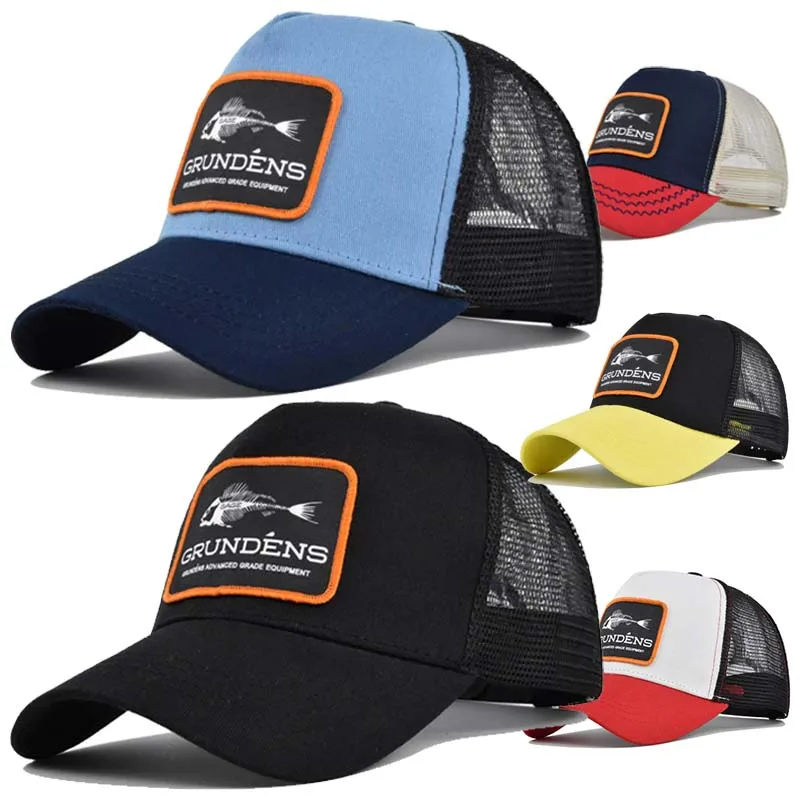 Gorra de béisbol snapback de alta calidad con diseño de espina de pescado, estilo hip hop, gorra de malla para papá, gorra trucker, gorra para deportes al aire libre, ciclismo, viajes, protección solar