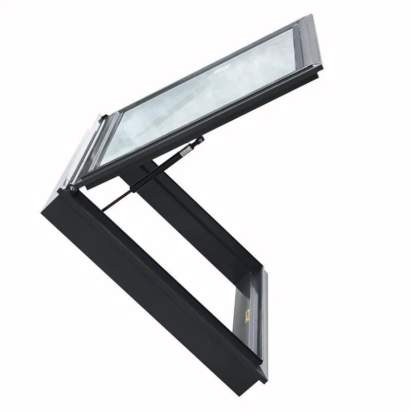 Windows Aluminum Ceiling Automatic Skylight Window Double Tempered Clear Glass customized