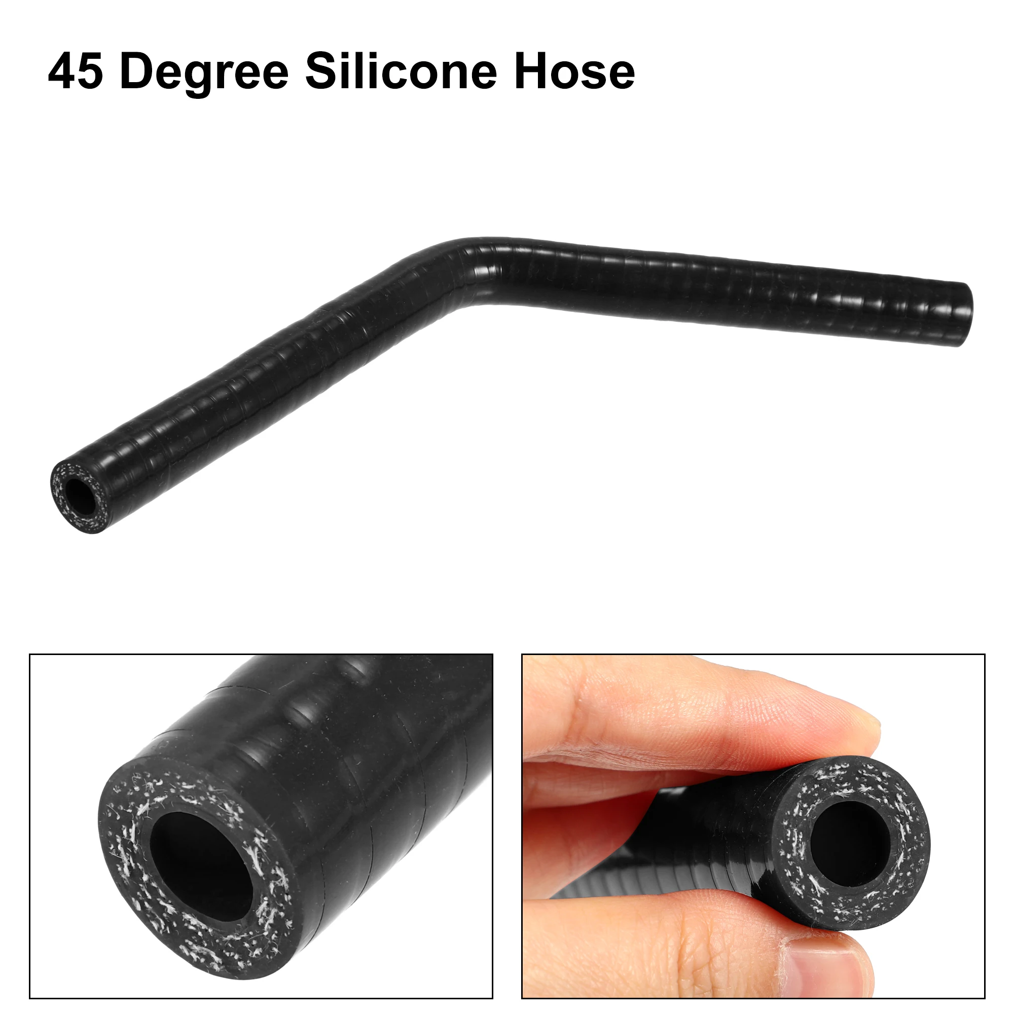 UXCELL 45 Degree 9.5/11/13/16/19/22/25/28/32/35/40/45/48/54MM Elbow Silicone Hose Coupler Intercooler Tube 150*150MM Black