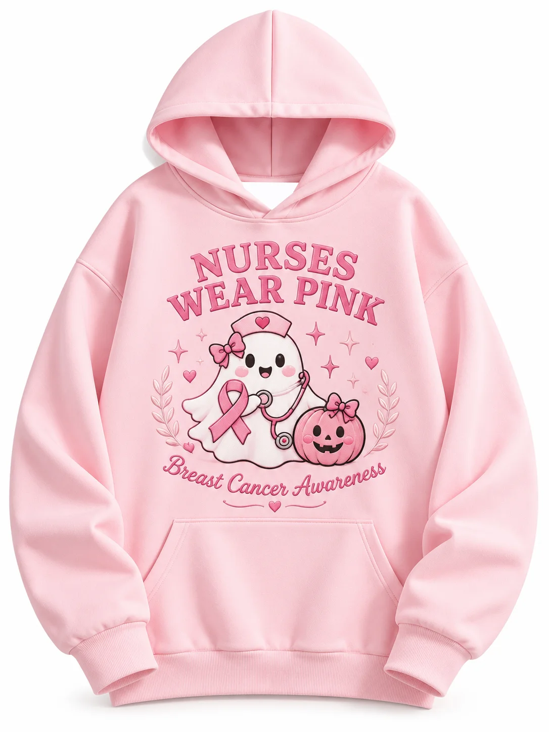 Aliexpress Women's Cute Pink Ghost Graphic Hoodie, Halloween Sweatshirt, Casual Printed Hoodie for Girls, Nurse, Bestie & Pumpkin Designs - Aliexpress Deal