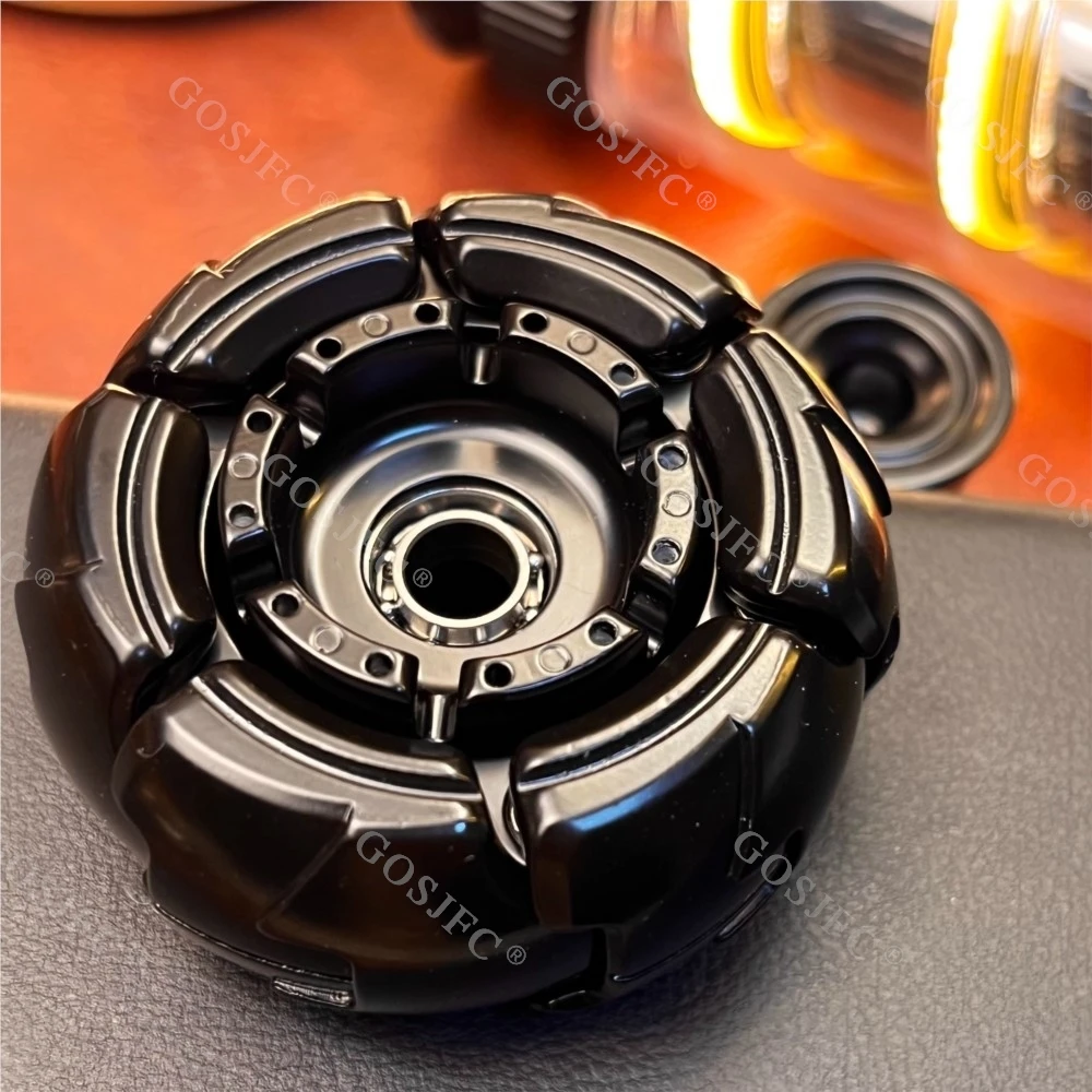 Armure d'ouverture de liaison rotative, Fidget Spinner EDC, jouet anti-Stress, Gyro noir argenté, jouets Fidget pour adultes