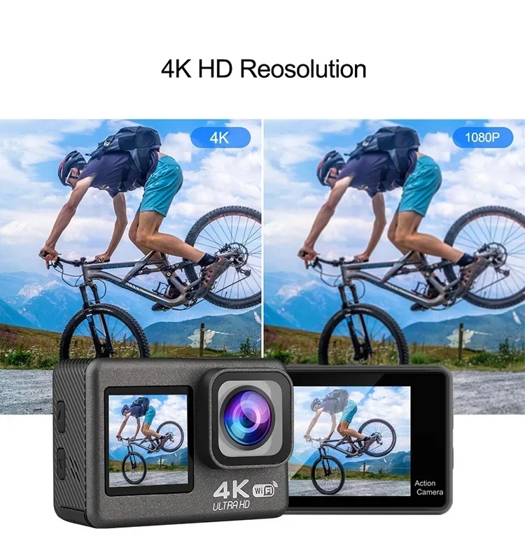 hotsale For amazon Go pro Type 4K Touch screen sports action camera sport waterproof camera with WiFi EIS helmet accessories kit