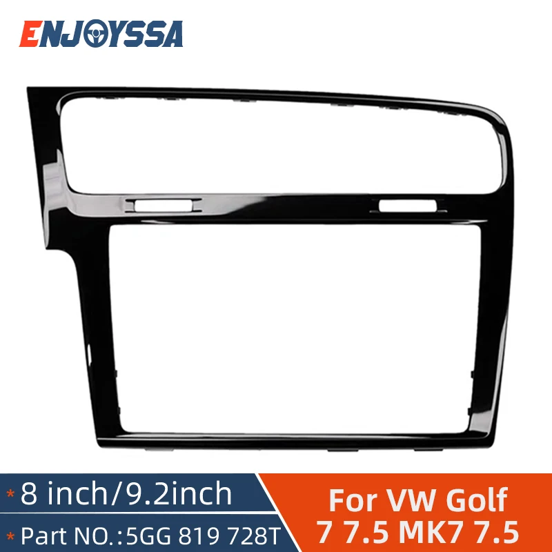 

8 9.2" MIB Radio Screen Frame For Volkswagen Golf 7 MK7 Golf 7.5 MK7.5 Car Interior Trim Strip Decorative Panel Piano Black Grey