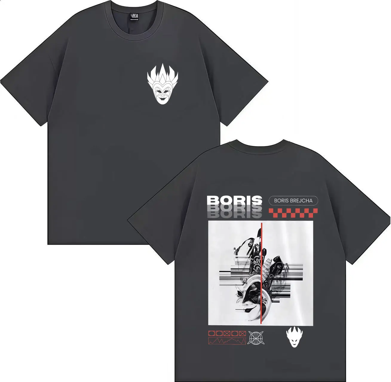 2025 بوريس بريجشا جولة الهيب هوب قناع موضة تي شيرت رجل إمرأة الصيف تي شيرت الهيب هوب تيز Crewneck Y2K قصيرة الأكمام تي شيرت #5