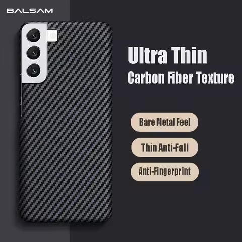 Ultra Thin Matte Carbon Fiber Texture Case For Samsung Galaxy S22 S21 Plus S20FE Note20 Ultra M53 A73 A52 A33 A12 A42 Hard Cover
