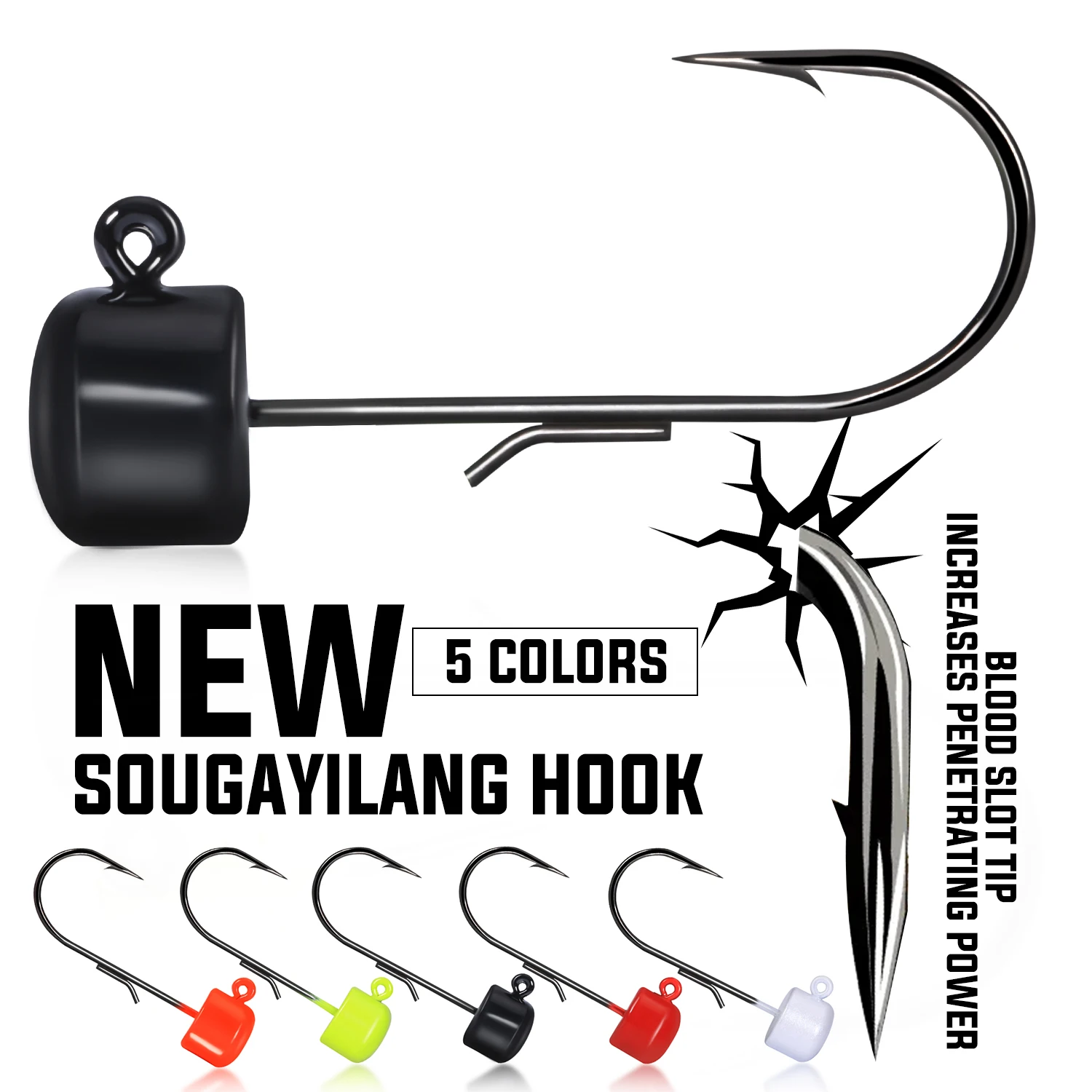 Sougayilang 3,5g 5,6g Kurbel Jig Kopf Haken 5/10/20pc Angelhaken Kopf Jig Locken Harten köder Weichen Wurm Angelhaken Jig Haken Für Angeln