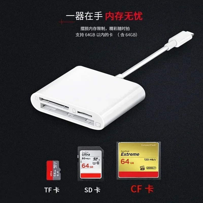 3-in-1 Type C Adapter USB C Card Adapter OTG Writer Compact Flash TF CF SD Memory Card Reader For Macbook