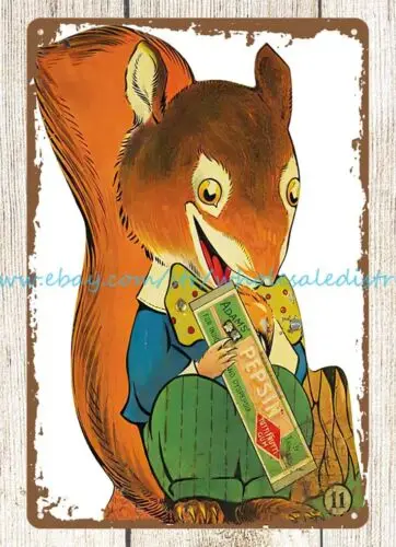 Adam's Gum Squirrel metal tin sign bedroom bar club shop ideas