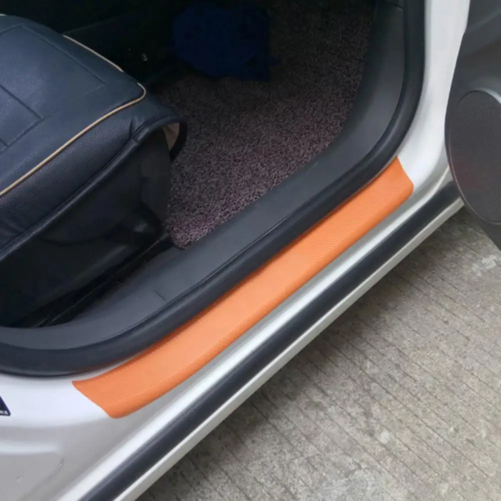 عتبة باب السيارة ملصق عالمي مضاد للخدش من ألياف الكربون ذاتي اللصق لوحة الباب الأمامي والخلفي للسيارة ملصق تزيين #5