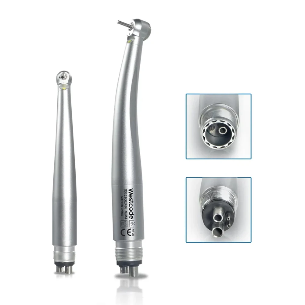 Dental LED Handpiece High Speed Handpiece Single Water Spray 2/4 Holes Ceramic Bearing Push Button Anti Back Suction Dentistry