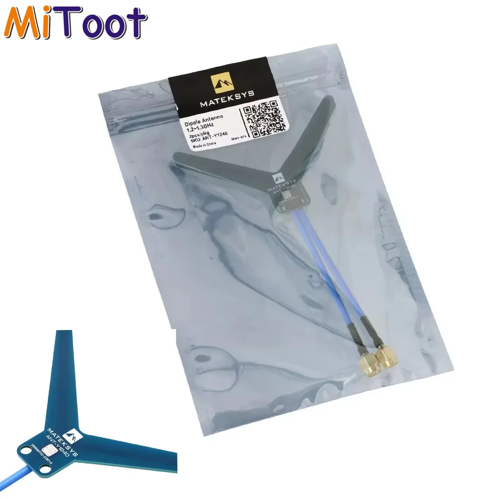 2PCS Matek Systems ANT-Y1240 1.2Ghz 1.3GHZ 3dBi DIPOLE FPV Antenna for RC Drone Airplane Goggles Monitor Transmitter Receiver