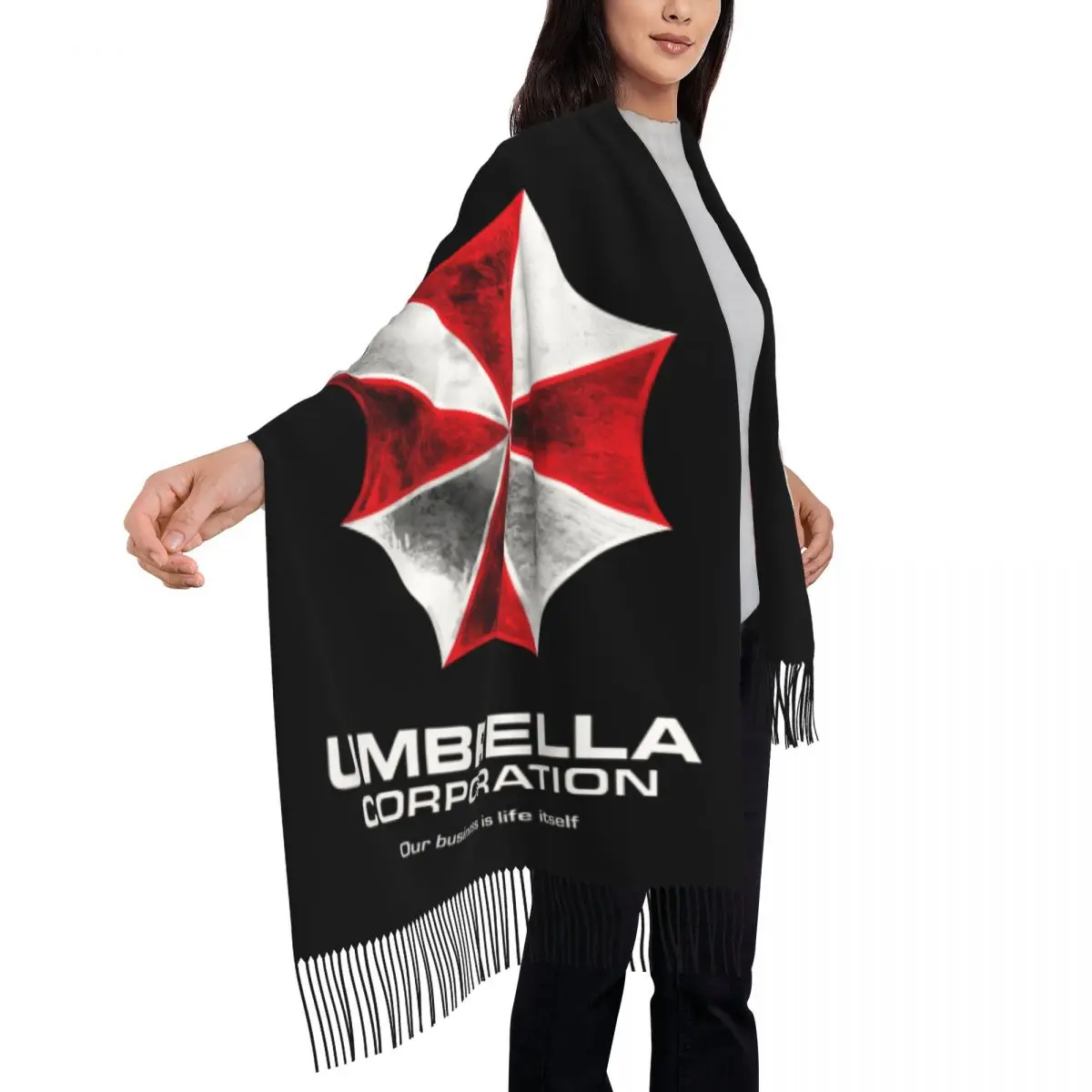 Personalized Print Umbrella Corporation Scarf Women Men Winter Warm Scarves Video Game Shawls Wraps