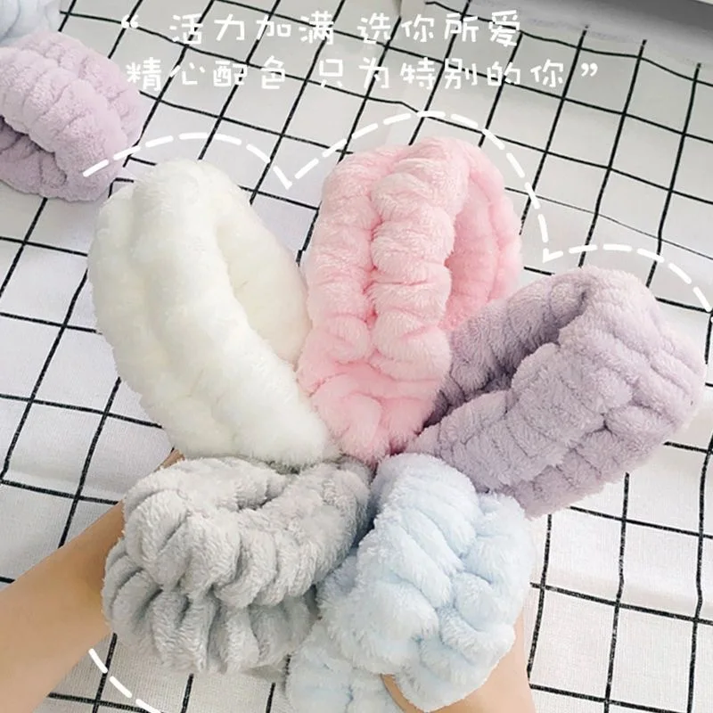 Muñequera de microfibra para mujer, banda de toalla para lavar la muñeca, Scrunchies para lavar la cara, Banda de sudor absorbente para la muñeca,