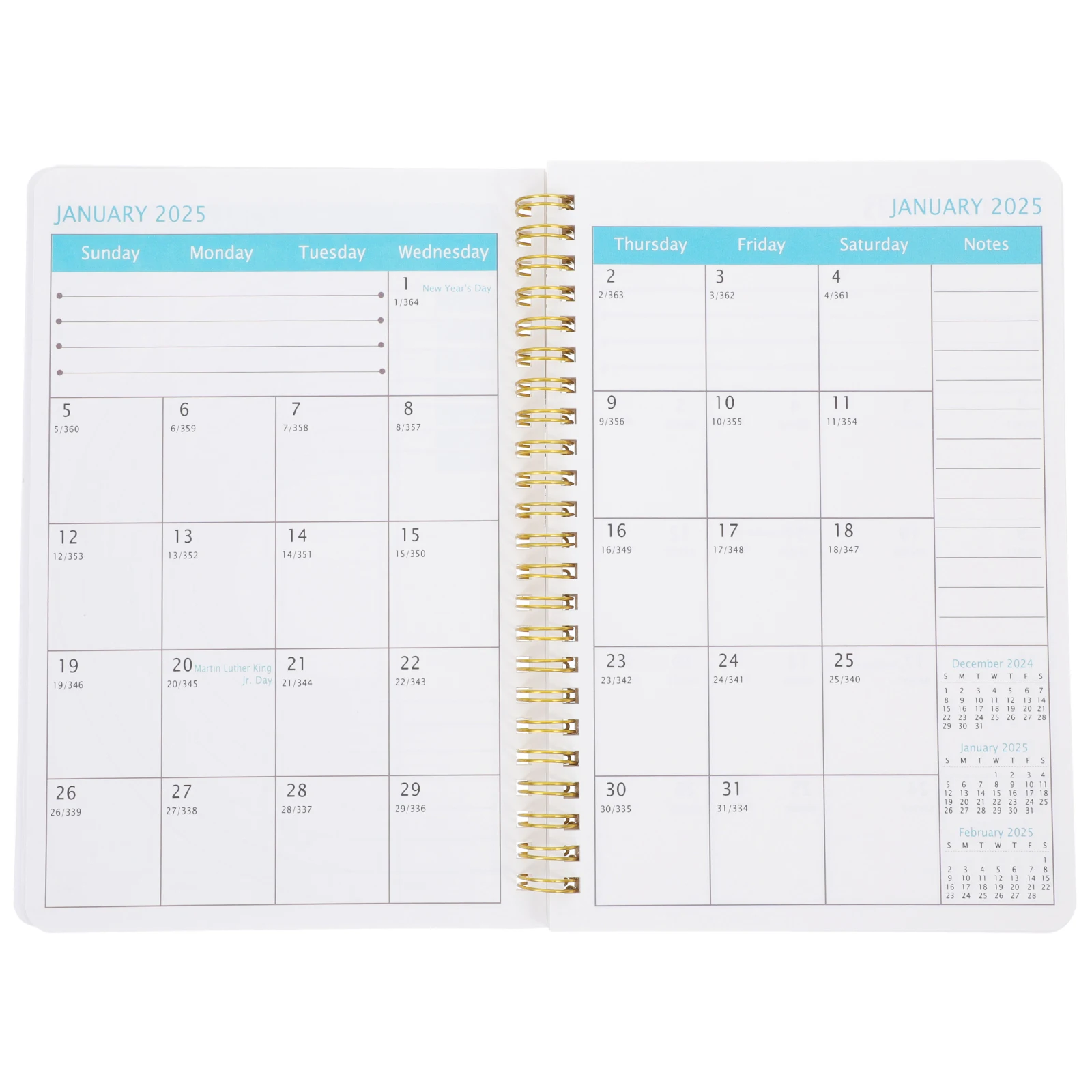 

2025 Weekly Planner Calendar Agenda Schedule Book Cute Office Notebook with Work 2025-2027 Planners Refills Covers