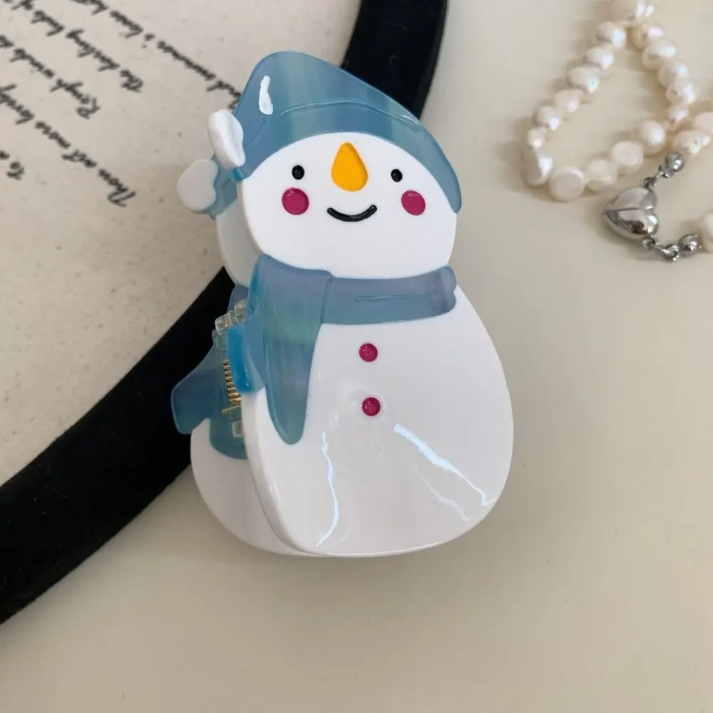 Personalized Acetic Acid Acetate Snowman Hair Claw Grab Clip Cute Hair Clip Headdress Christmas Headwear Big Hairpin Daily