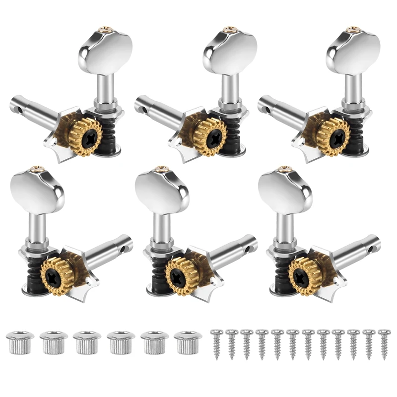 

3L3R 6Pcs 1:18 Guitar String Tuning Pegs Tuner Machine Heads Knobs Tuning Keys For Acoustic Or Electric Guitar