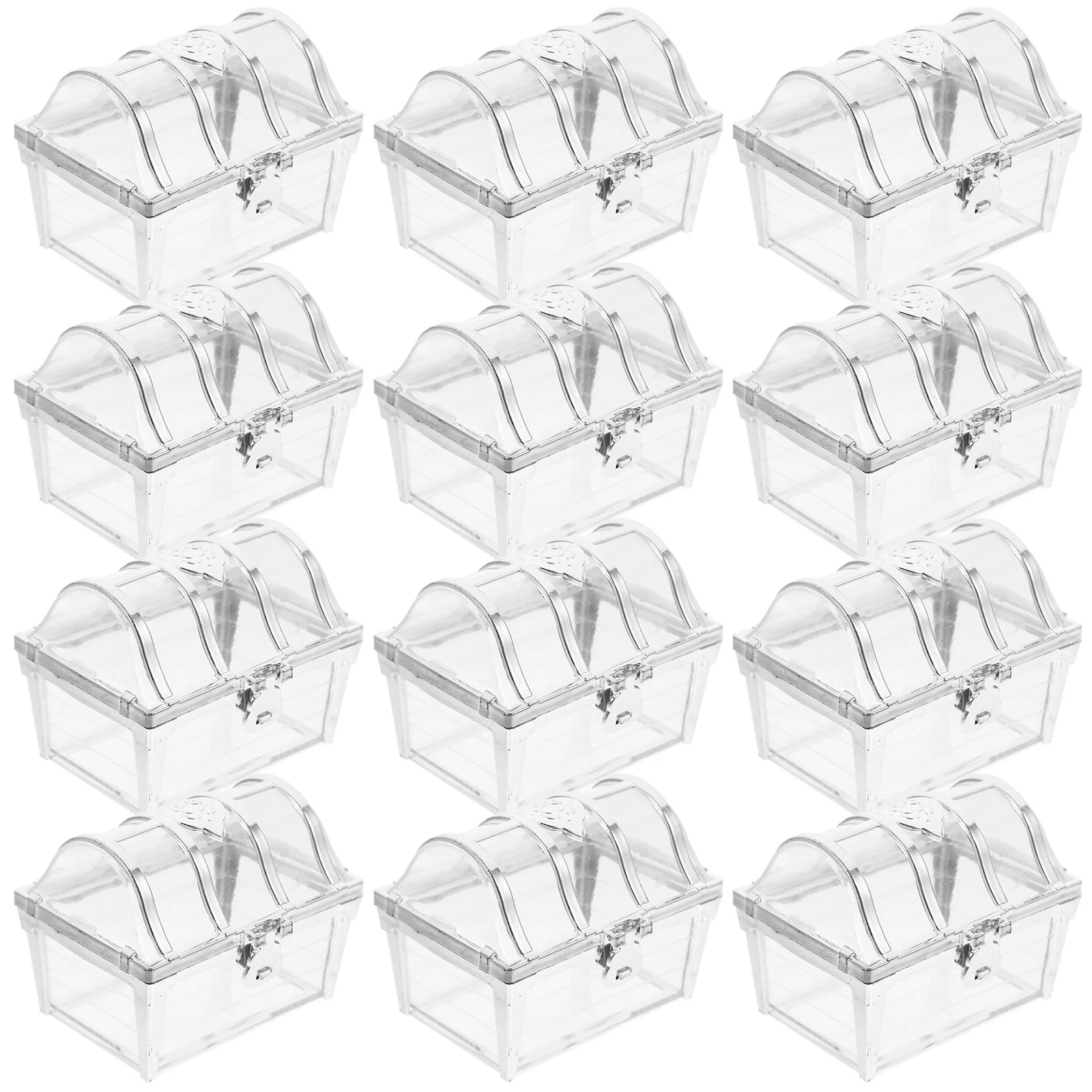 

12 Pcs Miniature Shower Small Treasure Chest Packing Boxes Sweets Party Favor Hollow Out Candy
