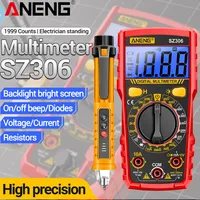 ANENG Smart Digital Multimeter Screen Backlight AC/DC Voltage 1999 Counts SZ306+VD802 Voltage Detector Pen Electrician Kit Tools