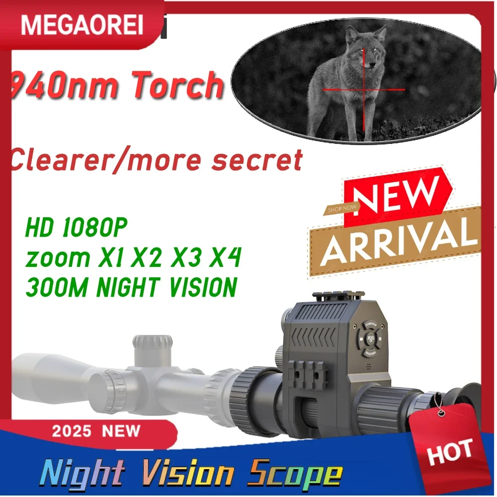 Megaorei New Arrivel 940nm Infrared Night Hunting Scope 1080P Digital Night Hunting Scope Monocular Hunting Night Hunting