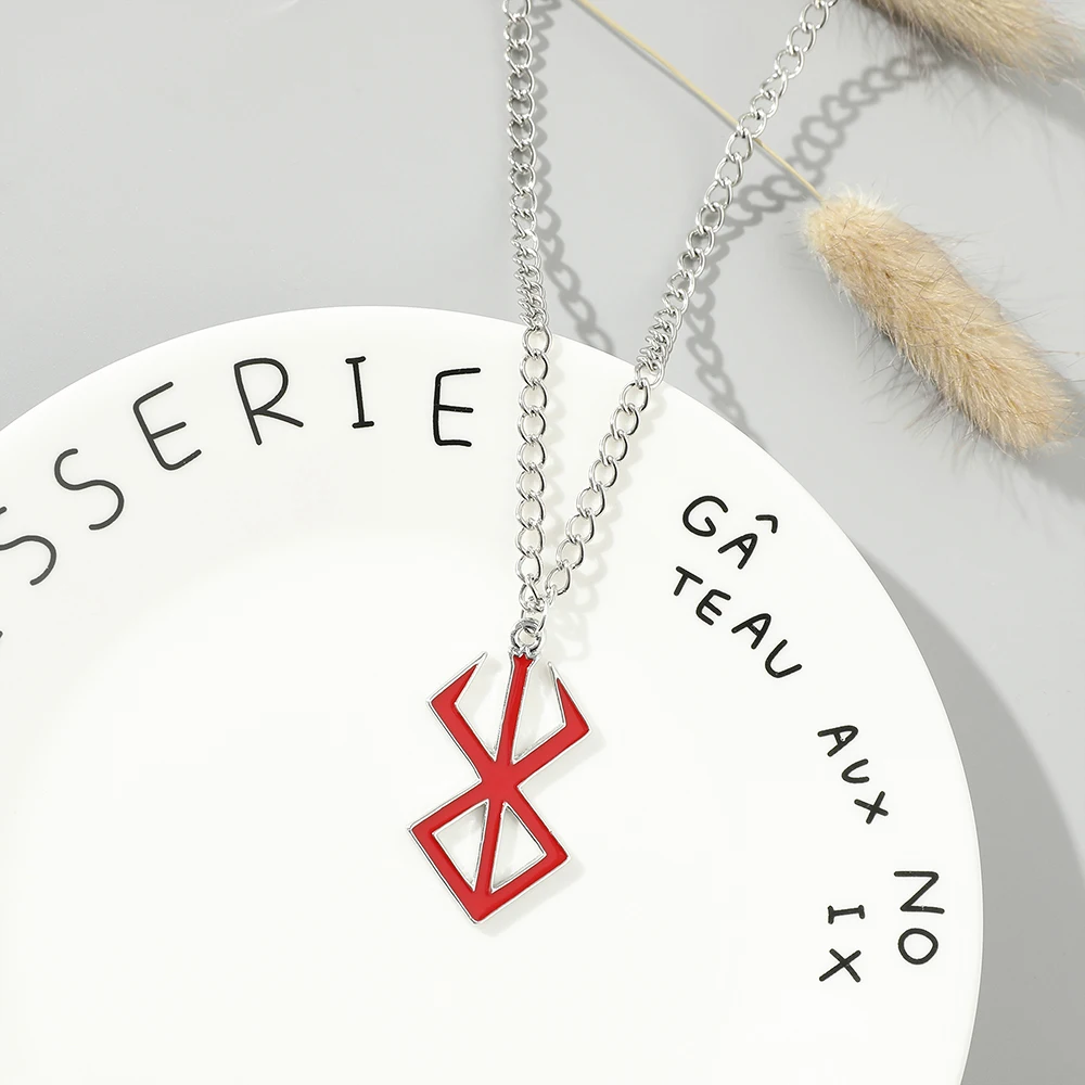Anime Berserker Symbol Anhänger-Halskette - Kreative Cartoon-Kollektion Halloween Cosplay Schmuck-Accessoire für Männer und Frauen – Detail 4