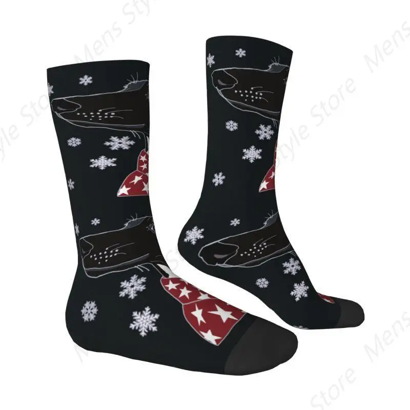 Kawaii Cute Winter Whippet Socks Women Men Warm 3D Printed Lurcher Greyhound Dog Sports Basketball Socks