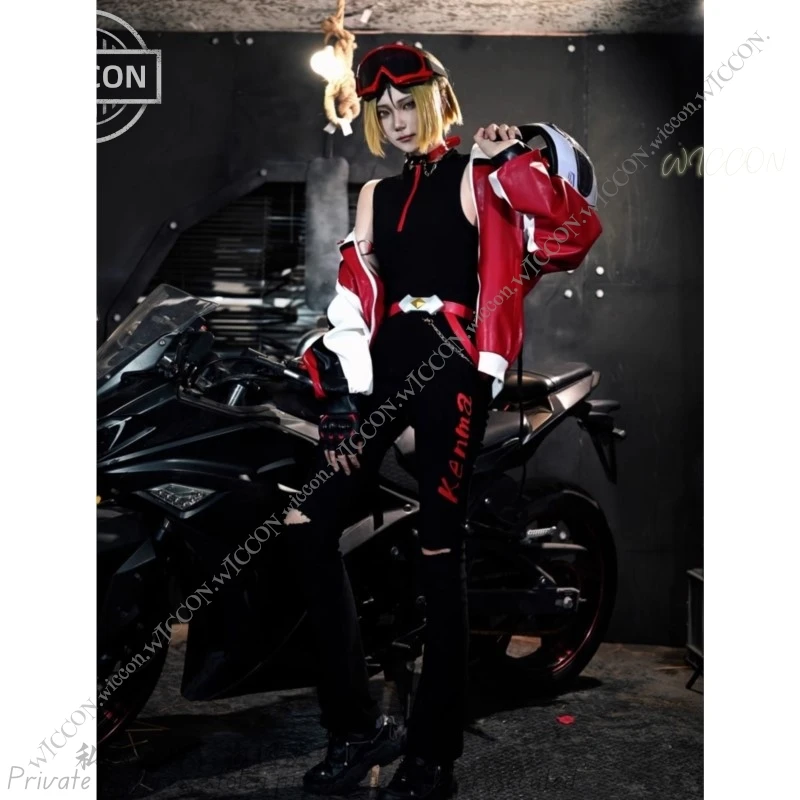 Kenma Kozume Racing Motorcycle Suit Halloween Costume Cosplay Pudding Hair Wig Haaiik！kyuu Fanart RolePlay Comic-Con Anime Set