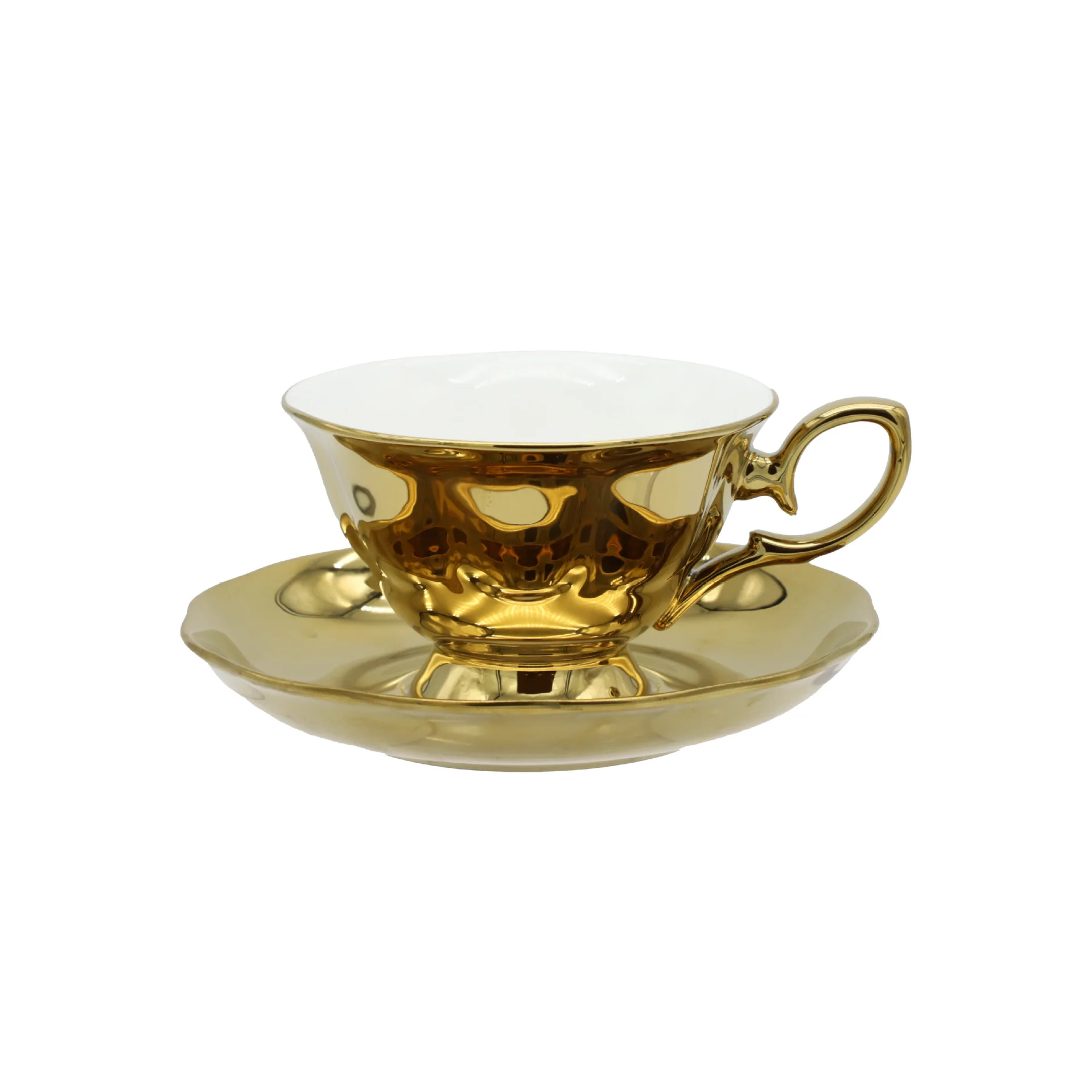 Golden Ceramic Coffee Set British Afternoon Tea Suit Creative Gift Gold-Plated Coffee Cup Water Cup