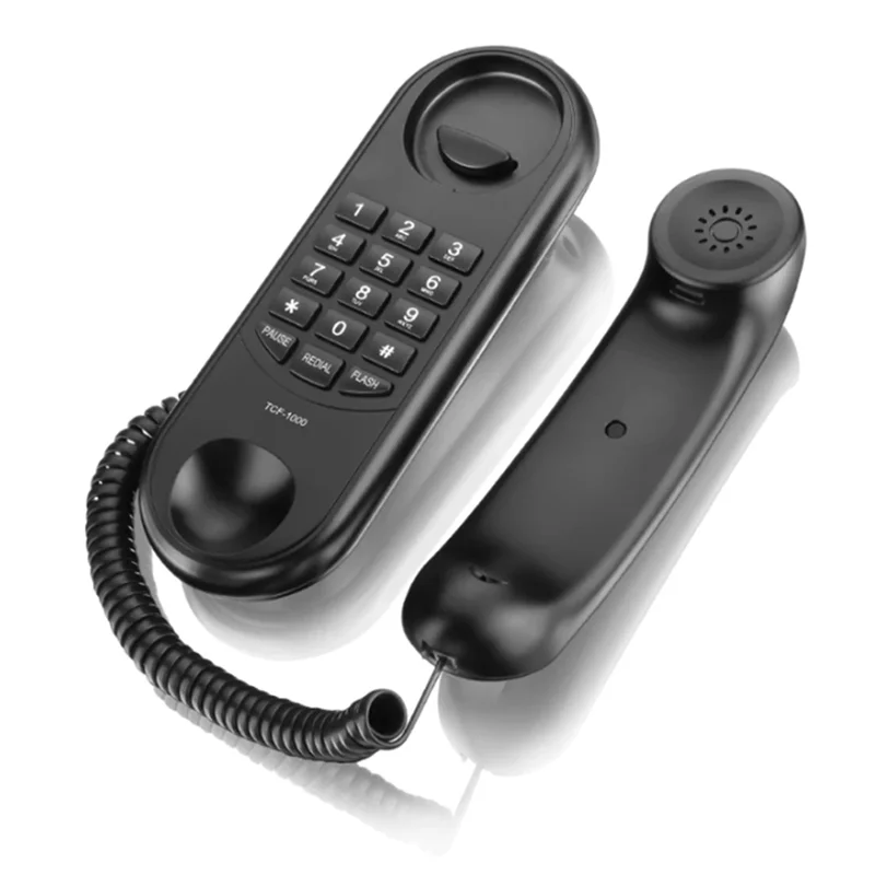 New-1 PCS TCF1000 Wall Desk Wall Telephone Black ABS Hotel Telephone Elevator Home Office Telephone Extension
