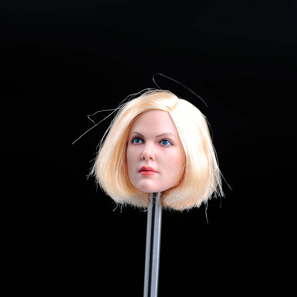 GACTOYS 1/6 White Blone Hair America European Actress Head Carved Model Fit for 12'' TBLeague JIAOU Suntan Action Figure Body