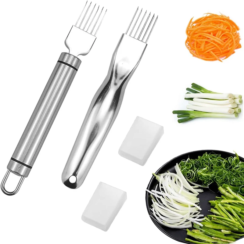 

Stainless Steel Chopped Green Onion Knife Scallion Cutter Knife Onion Slicer Cutter Vegetable Fruit Shredder Kitchen Gadget