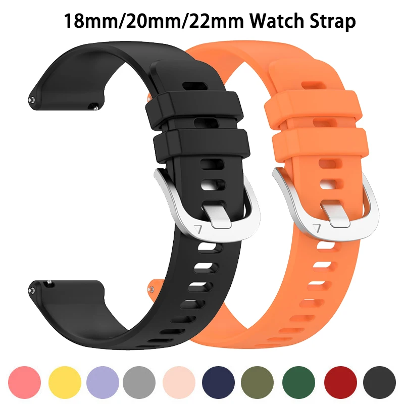 18mm 20mm 22mm Watch Straps For Garmin Venu 3/3s/2/2s Silicone Watchbands Strap For Garmin Vivoactive 3/4/4s/Forerunner 245 Band