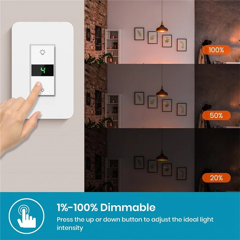 

A19F-Wifi Smart Switch, Button Switch, Button Dimming Graffiti, Smart Life APP Control