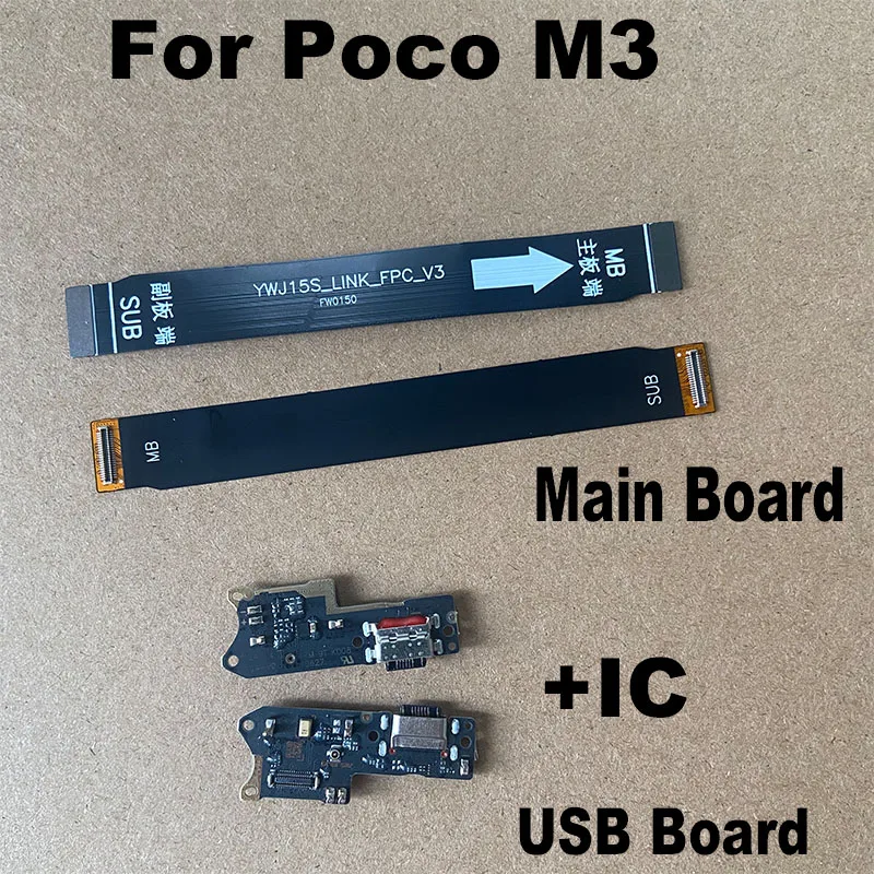 

For Xiaomi Poco M3 USB Charging Dock Port Mian Mother Mic Microphone Fast Connector Board Flex Cable Parts Replacement