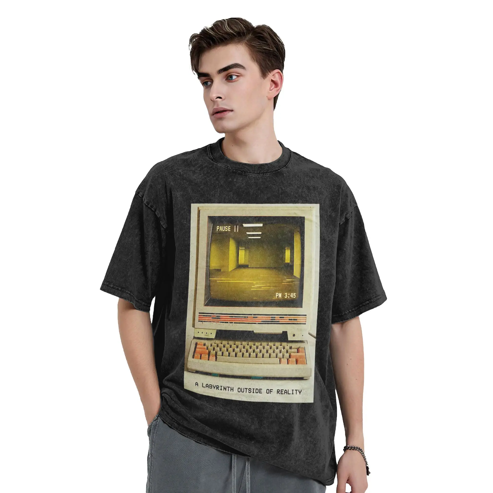The Backrooms - Kane Pixel T Shirts Washed 100% Cotton Street T-Shirt  Retro for Men Women Tops Streetwear Printed Tees
