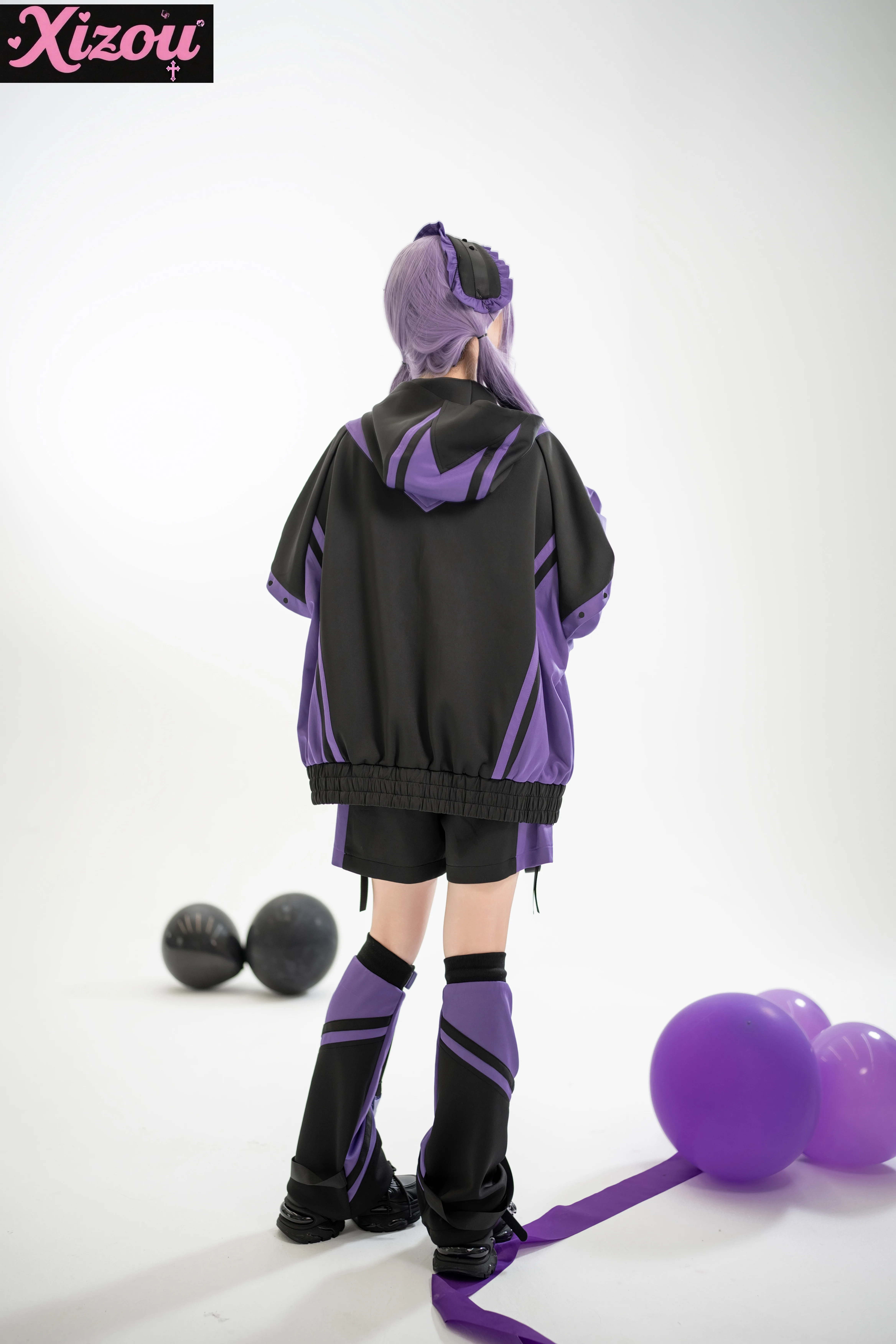 اليابانية ثنائية الأبعاد ارتداء سترة الرياح الوظيفية الأرجواني أعلى لون الماء بدلة رياضية الخريف Harajuku سترة نسائية السراويل